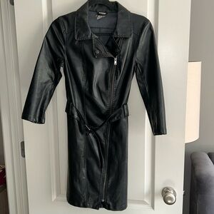 H&M black faux leather dress